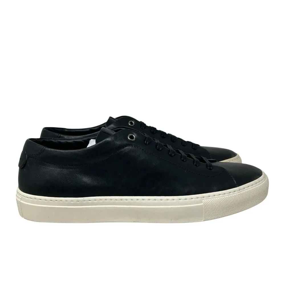 Good Man Brand Sneakers Mens 11.5 Black Leather Edge Lo Top‎ Vachetta Italy New